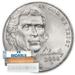 2008-P Jefferson Nickel 40-Coin Roll BU