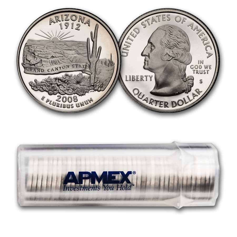 2008-S Arizona State Quarter Gem Proof 40-Coin Roll