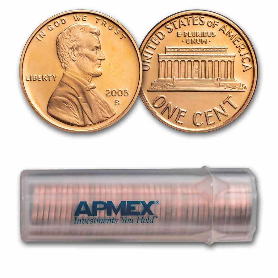 2008-S Lincoln Cent 50-Coin Roll Proof