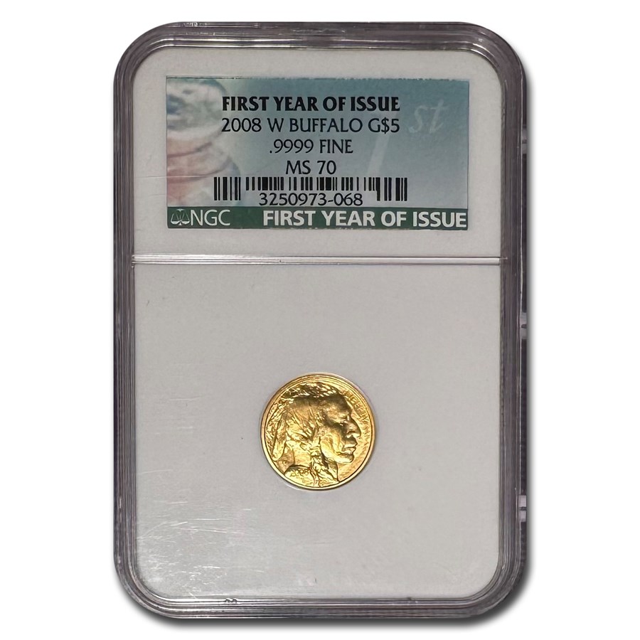 2008-W 1/10 oz Gold Buffalo MS-70 NGC (First Year of Issue)