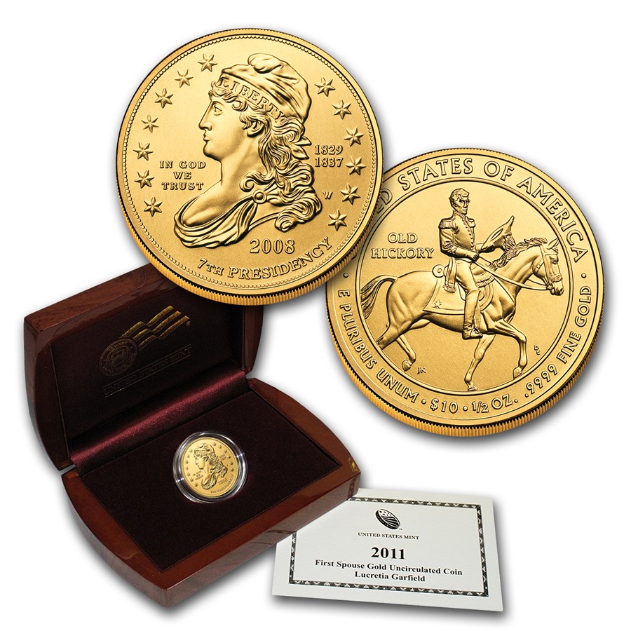 2008-W 1/2 oz Gold Jackson's Liberty BU (w/Box & COA)