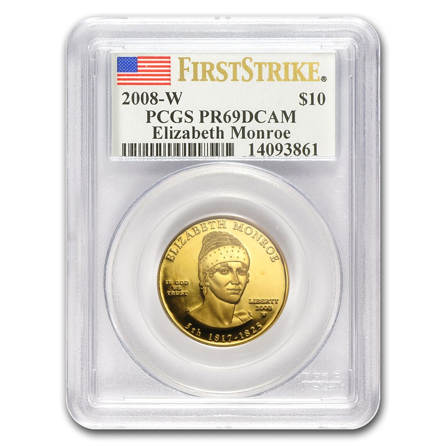 2008-W 1/2 oz Proof Gold Elizabeth Monroe PR-69 PCGS (FS)