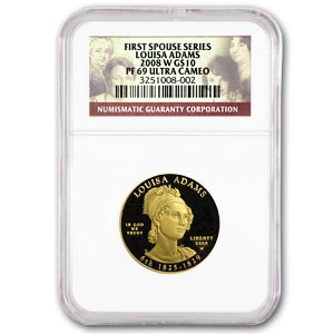2008-W 1/2 oz Proof Gold Louisa Adams PF-69 NGC