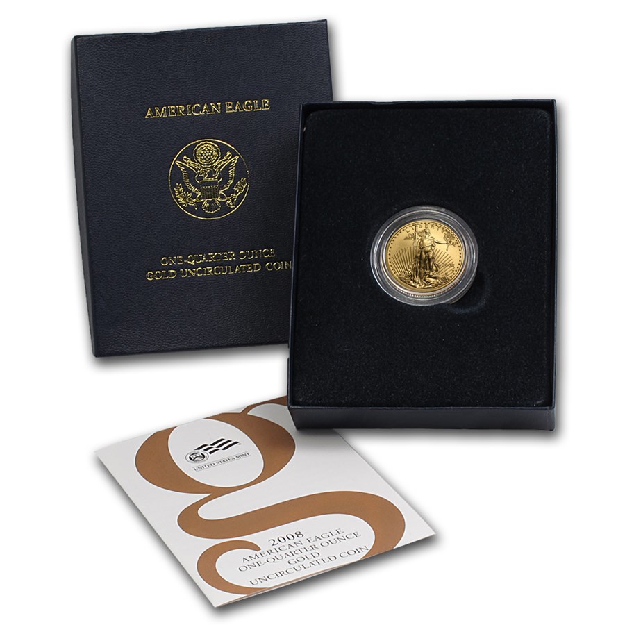 2008-W 1/4 oz Burnished American Gold Eagle (w/Box & COA)