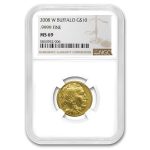2008-W 1/4 oz Gold Buffalo MS-69 NGC