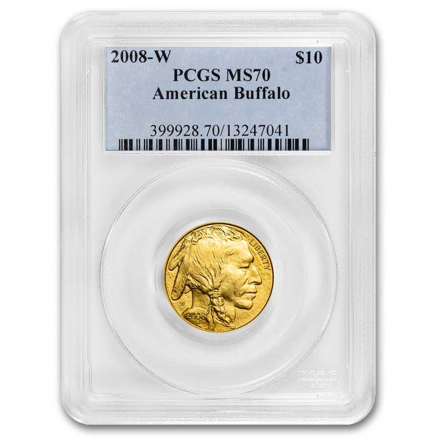 2008-W 1/4 oz Gold Buffalo SP/MS-70 PCGS