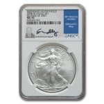 2008-W Burnished American Silver Eagle MS-70 NGC (Rev '07, Moy)