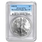 2008-W Burnished American Silver Eagle SP-70 PCGS (Rev '07)