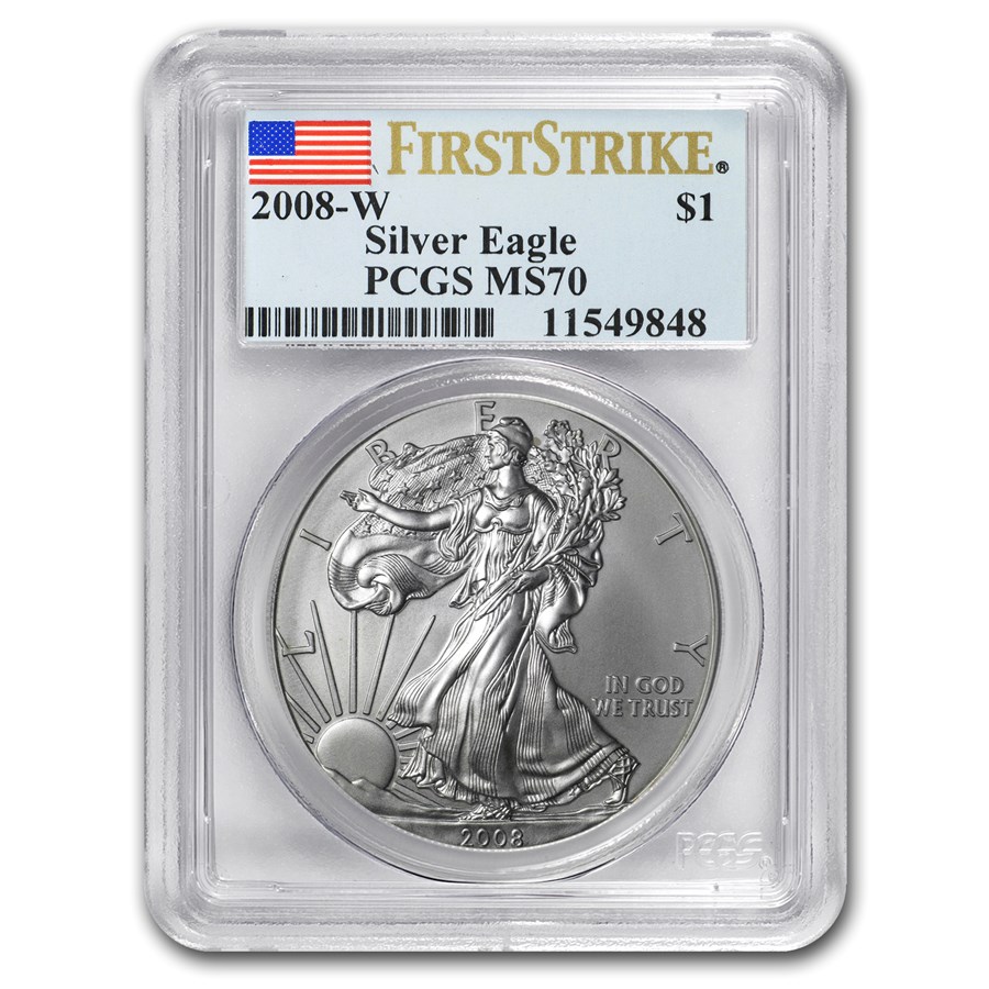 2008-W Burnished American Silver Eagle SP/MS-70 PCGS (FS)