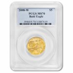 2008-W Gold $5 Commem Bald Eagle MS-70 PCGS