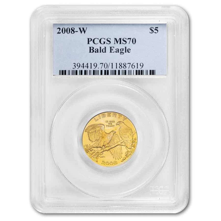 2008-W Gold $5 Commem Bald Eagle MS-70 PCGS