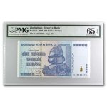 2008 Zimbabwe 100 Trillion Dollars Cape Buffalo CU-65 EPQ PMG