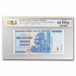 2008 Zimbabwe 100 Trillion Dollars Cape Buffalo CU-65 PPQ PCGS