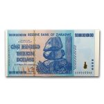 2008 Zimbabwe 100 Trillion Dollars Waterfall Buffalo Unc