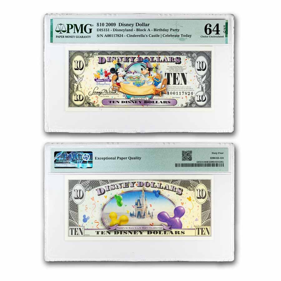 2009 $10.00 (A) Celebration Party CU-64 EPQ PMG (DIS#151)