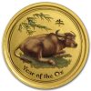 2009 Australia 1/10 oz Gold Lunar Ox BU (SII, Colorized)