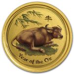 2009 Australia 1/10 oz Gold Lunar Ox BU (SII, Colorized)