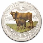 2009 Australia 10 oz Silver Colorized Year of the Ox BU (SII)