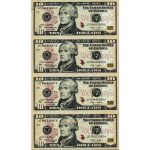 2009 (C-Philadelphia) $10 FRN CU (Fr#2041-C) 4 Note Uncut Sheet