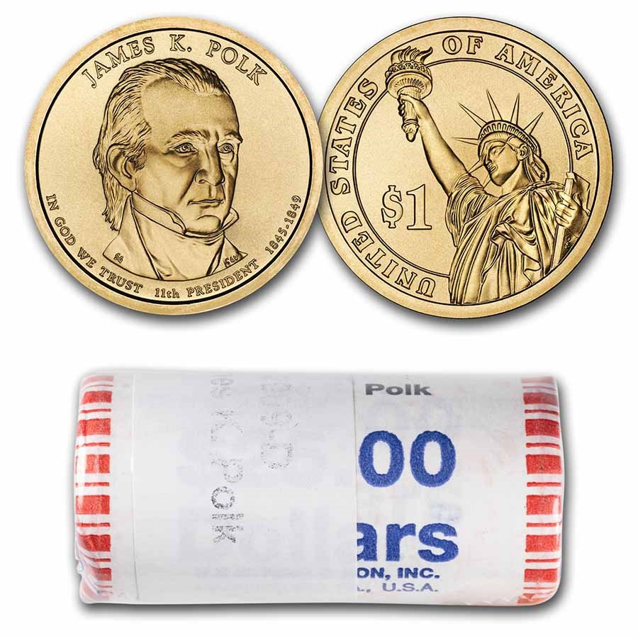 2009-D James Polk 25-Coin Presidential Dollar Roll