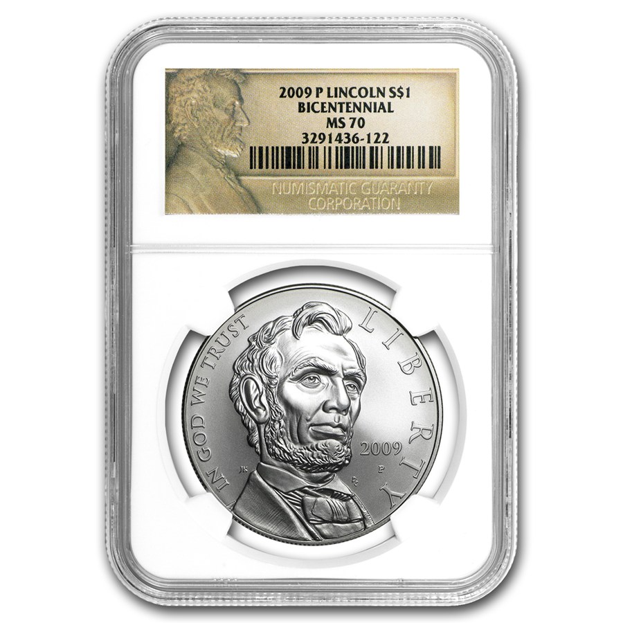 2009-P Abraham Lincoln $1 Silver Commem MS-70 NGC