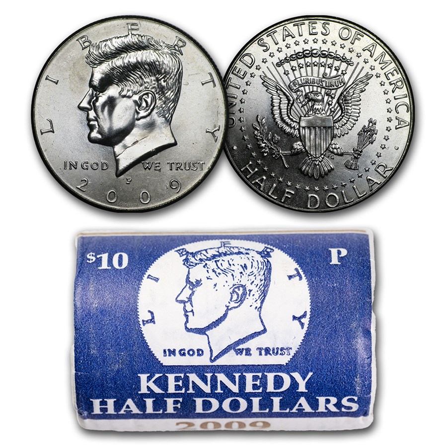 2009-P Kennedy Half Dollar 20-Coin Mint Wrapped Roll BU