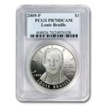 2009-P Louis Braille $1 Silver Commem PR-70 PCGS