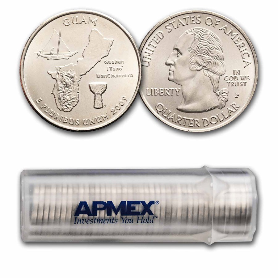 2009-P U.S. Territory Guam Quarter 40-Coin Roll BU