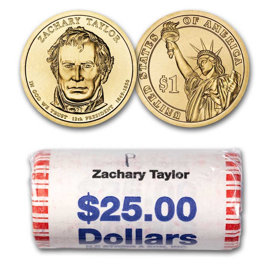2009-P Zachary Taylor 25-Coin Presidential Dollar Roll