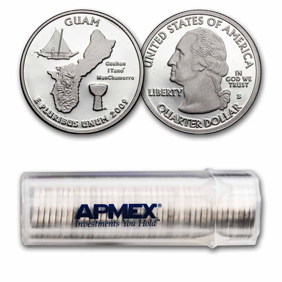 2009-S U.S. Territory Guam Quarter Proof 40-Coin Roll (Silver)