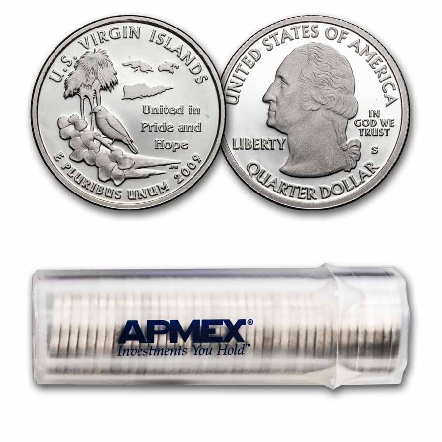 2009-S U.S. Virgin Islands Quarter Proof 40-Coin Roll (Silver)
