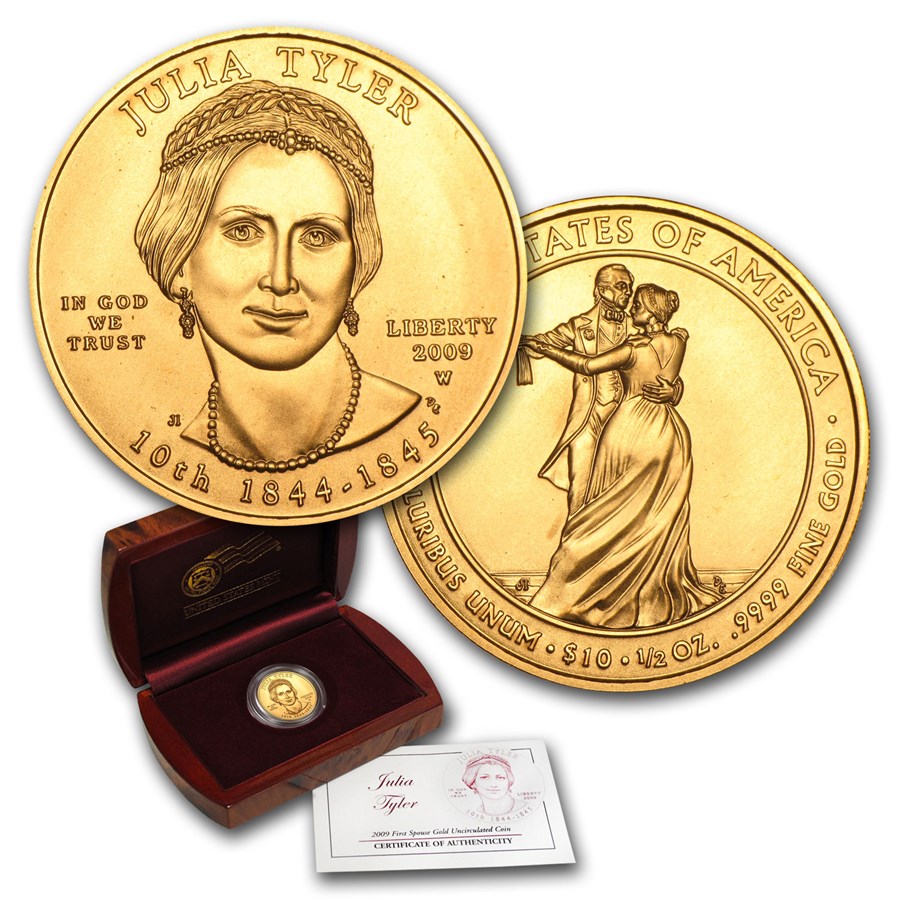 2009-W 1/2 oz Gold Julia Tyler BU (w/Box & COA)