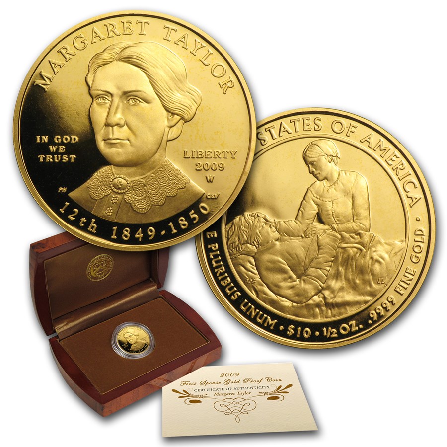 2009-W 1/2 oz Proof Gold Margaret Taylor (w/Box & COA)