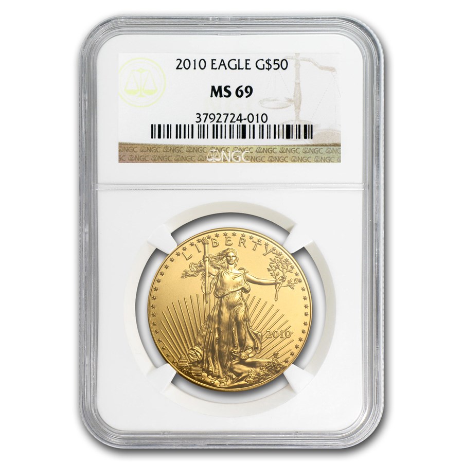 2010 1 oz American Gold Eagle MS-69 NGC
