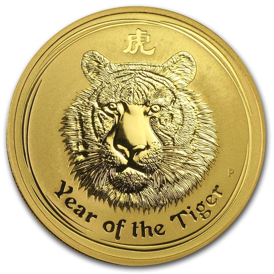 2010 Australia 1 oz Gold Lunar Tiger BU (Series II)