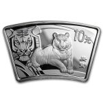 2010 China 1 oz Silver Fan Year of the Tiger (w/Box & COA)
