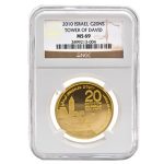 2010 Israel 1 oz Gold Tower of David MS-69 NGC