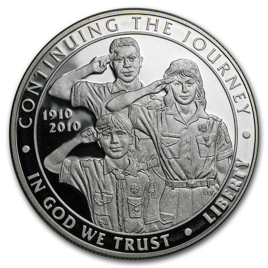 2010-P Boy Scouts Centennial $1 Silver Commem Proof (w/Box & COA)