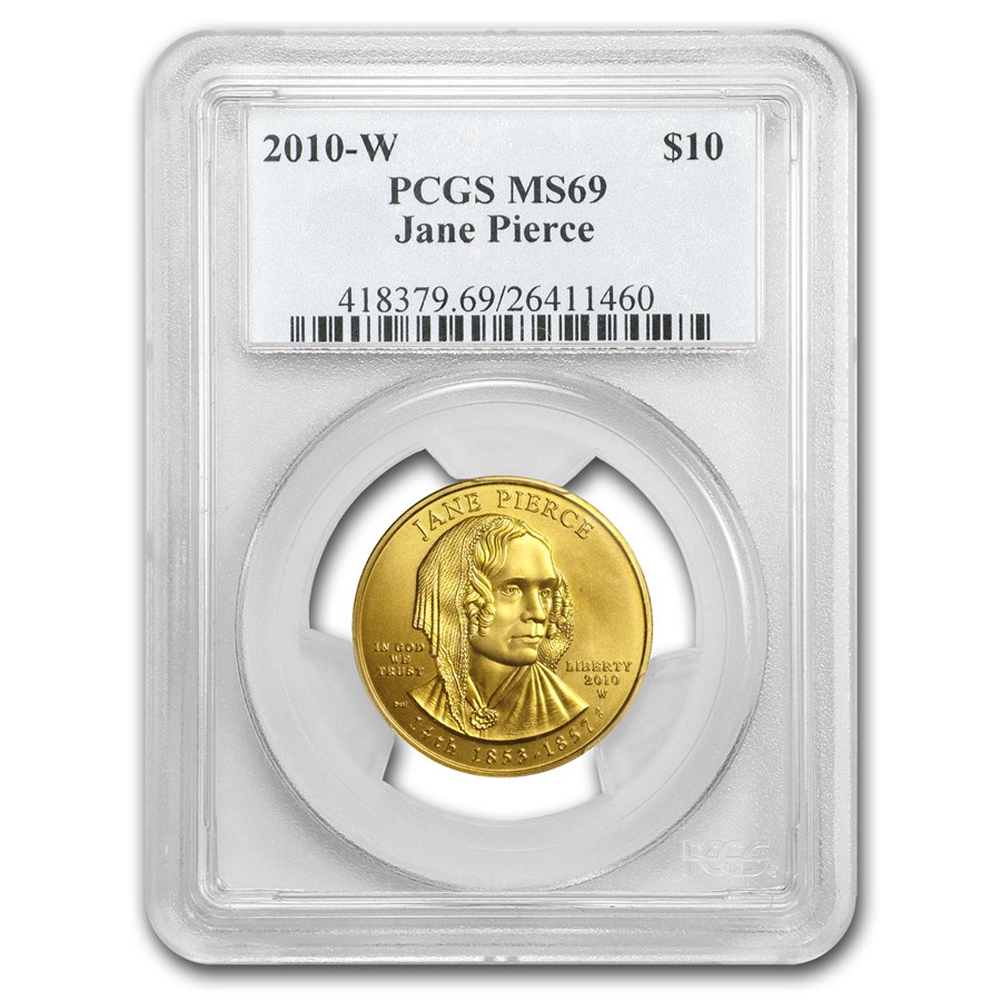2010-W 1/2 oz Gold Jane Pierce MS-69 PCGS