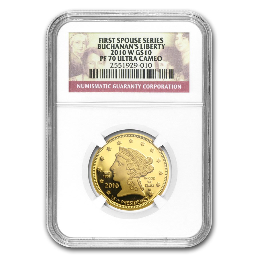 2010-W 1/2 oz Proof Gold Buchanan's Liberty PF-70 NGC