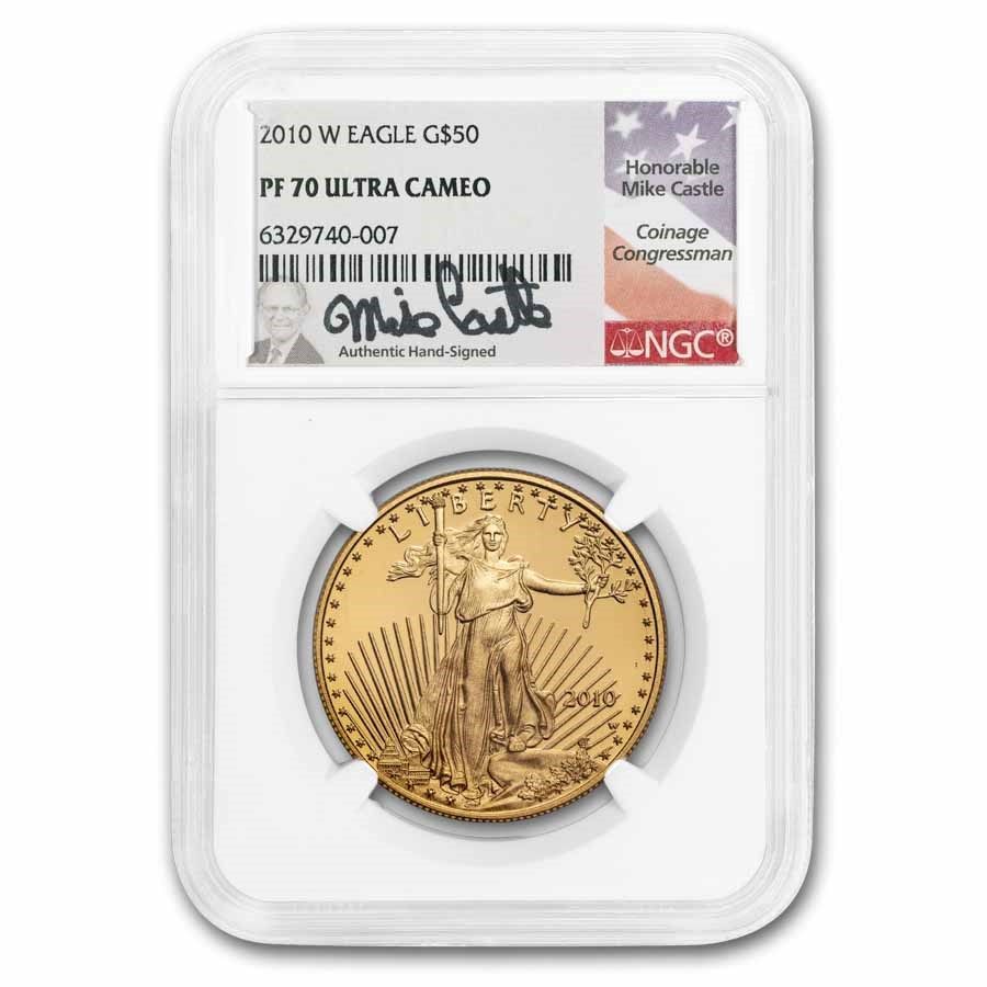 2010-W 1 oz Proof American Gold Eagle PF-70 NGC (Castle Label)