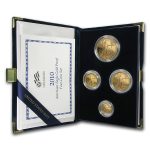2010-W 4-Coin Proof American Gold Eagle Set (w/Box & COA)