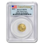 2011 1/10 oz American Gold Eagle MS-70 PCGS (25th Anniversary FS)
