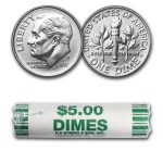 2011-D Roosevelt Dime 50-Coin Roll BU