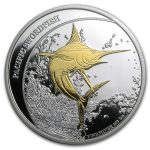 2011 Fiji 1 oz Silver $2 Gilded Pacific Swordfish PR (W/Box&CoA)