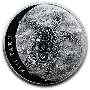 2011 Fiji 2 Dollars Proof Silver Sea Turtle
