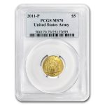 2011-P Gold $5 Commem Army MS-70 PCGS