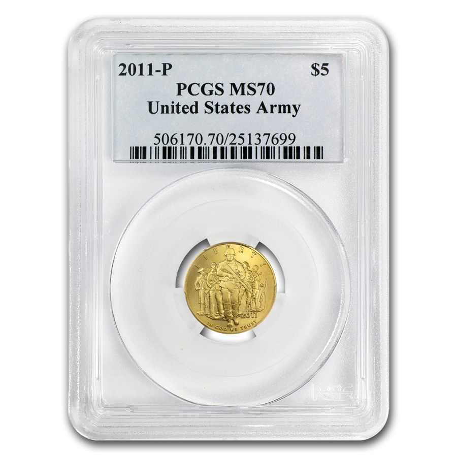 2011-P Gold $5 Commem Army MS-70 PCGS