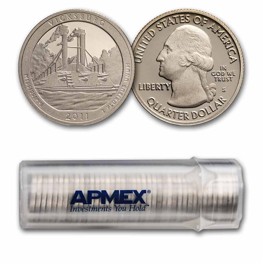 2011-S ATB Quarter Vicksburg Nat'l Park Gem Proof 40-Coin Roll