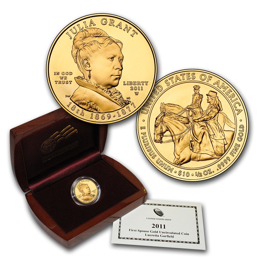 2011-W 1/2 oz Gold Julia Grant BU (w/Box & COA)